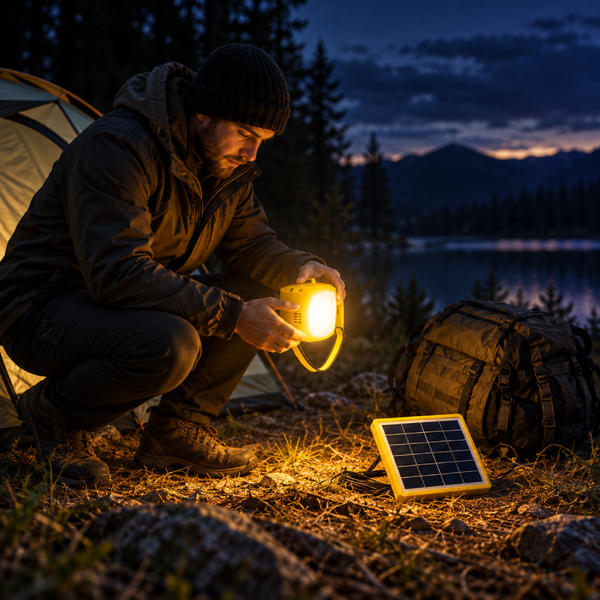 Акумуляторний LED-ліхтар Power Master з сонячною панеллю та USB eve2020 фото