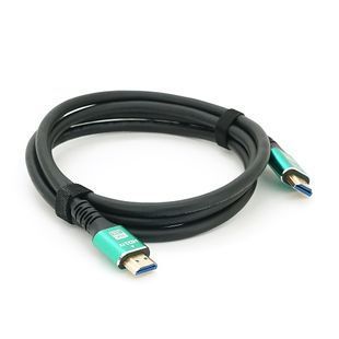 Кабель Merlion HDMI-HDMI 8K Ultra HD(7680x4320P) 1.5m v2.1 круглий Black конектор Blue Blister-box Q100 2270121191132YT фото