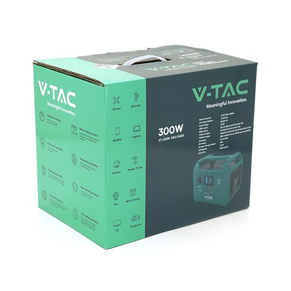 Портативный источник питания V-TAC VT-303N, 300W, LiFePO4(IRF32135 19.2V 15Ah/288Wh) (249*171.5*208) 4,3kg CDEB33532CD5 фото