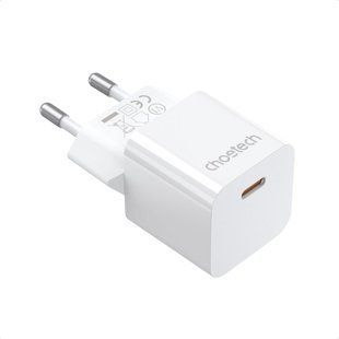 Мережевий зарядний пристрій Choetech PD5010, PD 20W GAN USB-C, White 43-00120TRIN фото