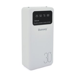 PowerBank Bunsey BY-12 30000mAh, Input:MicroUSB+Type-C, Output:2USB/Type-C, QC22.5W/PD20W, White 3F6903EDCCDF фото