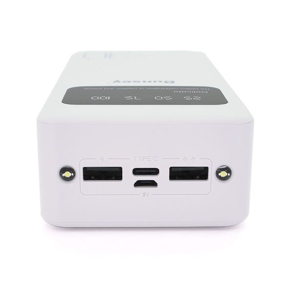 PowerBank Bunsey BY-12 30000mAh, Input:MicroUSB+Type-C, Output:2USB/Type-C, QC22.5W/PD20W, White 3F6903EDCCDF фото