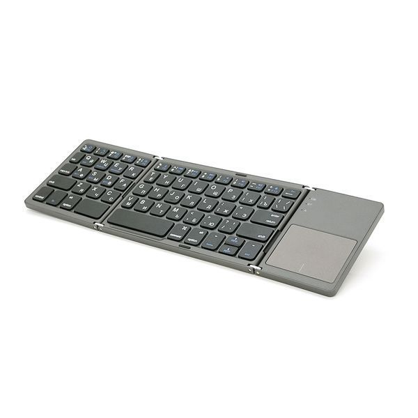 Клавиатура беспроводная B033, раскладная, 64 клавиши, Touchpad, (Eng / Pyc), 2.4G, Gray, 300x98mm, Box 2000000374642YT фото