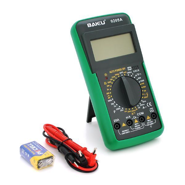 Мультиметр BAKKU BK-9205A Вимірювання V DC V AC A DC A AC &Omega; C hFE діод транзистор 2000000112473YT фото