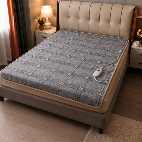 Електропростирадло 150&times;180 см з 2 режимами нагріву 130 Вт, сіра клітинка eve1829 фото