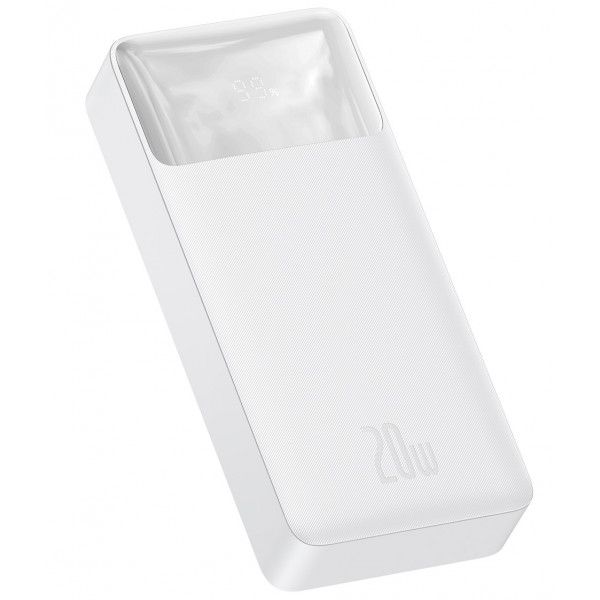 Powerbank Baseus Bipow 20000mAh, Input:5V/2A/3A,9V/2A(microUSB,Type-C), Output:5V/3A,9V/2A,12V/1.5A(2хUSB),Q40,plastic,White A79EDCA0D467 фото