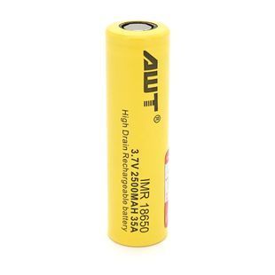 Акумулятор 18650 Li-Ion AWT високострумовий 2500 мАч 35А BOX 2 шт в упаковці ціна за одиницю 2000000155487YT фото