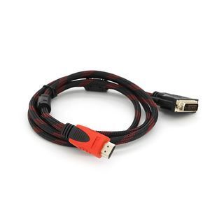 Кабель HDMI (папа)-DVI (папа) 1,5 метра 2 ферити оплетка круглий Пакет Q150 2000000008097YT фото