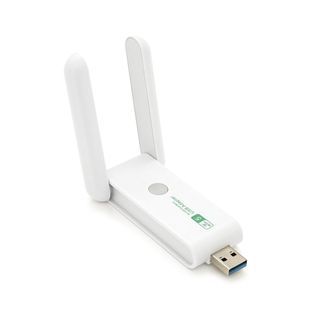 Бездротовий мережевий адаптер Wi-Fi-USB3.0 Merlion LV-UAC15 RTL8812BU з 2 антенами 10см 802.11bgn 1200MB 2.4 GHz Blister Q20 2000000186429YT фото