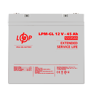 Акумулятор гелевий LPM-GL 12V - 45 Ah 20269LP фото