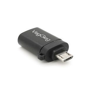Перехідник VEGGIEG V-S123 USB3.0 OTG microUSB чорний швидка передача даних 2880000434856YT фото