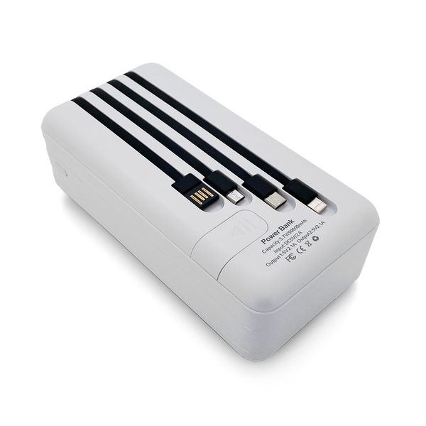 PowerBank Bix-50000mAh, Input: MicroUSB+Type-C, Output: 4USB/Type-C/MicroUSB/Lightning, QC22.5W/PD20W, White 3D4316CF17E3 фото