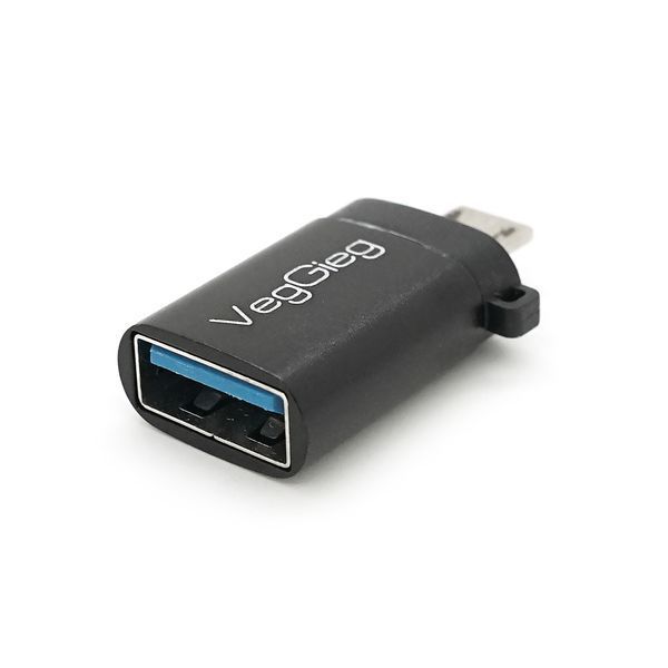 Перехідник VEGGIEG V-S123 USB3.0 OTG microUSB чорний швидка передача даних 2880000434856YT фото