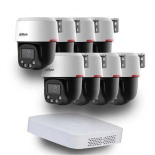 Комплект відеоспостереження Dahua WizColor Kit 8х DH-SD2C400NA-B-PV-PRO + 1х NVR2108-I2 70749FORS фото