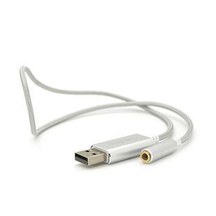 Переходник для наушников VegGieg V-K202 USB2.0(M)-Jack3.5(F), Silver, Box 2000000403557YT фото