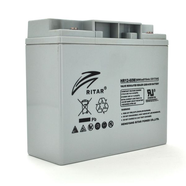 Аккумуляторная батарея AGM RITAR HR12-60W, Gray Case, 12V 17.0Ah ( 181 х 77 х 167 (167 ) 4.80 kg Q4 AC28F18974B9 фото