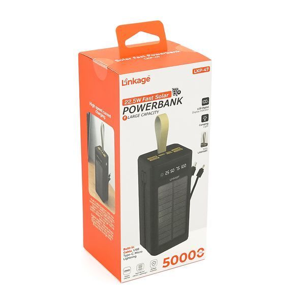 Power bank Linkage 50000mAh солнечная зарядка 22.5W черный 2880000445470YT фото