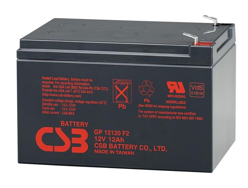 Аккумуляторная батарея CSB GP12120F2, 12V 12Ah (151х98х100мм),3.3 kg Box/Q6 643954BD057A фото