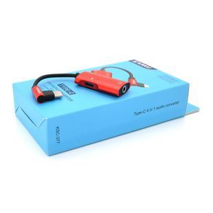 Аудиоконвертор iKAKU KSC-377 MAIQI 4 in 1 audio converter Type-C, Red, Box 2000000294278YT фото