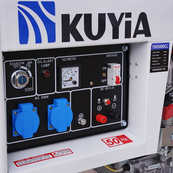 Генератор дизельний Kuyia TM5000CL, однофазний, 110-240V, 50Hz, 4,5-5кВт, об'єм 12,5л 314E36EAFB33 фото