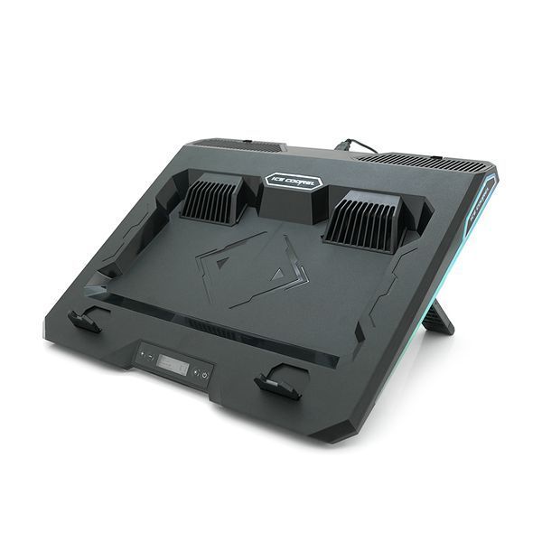 Подставка под ноутбук IceCoorel A3, 10-15.6", 2*60mm 2800&plusmn;10% RPM, корпус пластик, 2xUSB2.0 + LCD + speed controllers, 400x350x45mm, Black, Box, Q10 2000000356754YT фото