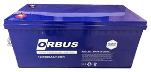 Акумуляторна батарея ORBUS CG12200 GEL 12 V 200 Ah (522 х 238 х 222) Black 62 kg Q1/24 B03CF714DC24 фото