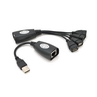 Подовжувач USB 2.0 сигналу по F/UTP до 50 метрів RJ-45 to AM + RJ-45 to 4xAF Blister Q100 2000000149011YT фото