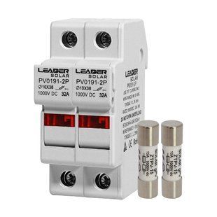 Комплект роз'єднувача та запобіжника Leader 1000V 32A PV0191-2P та 15A BX0234 42-00230TRIN фото