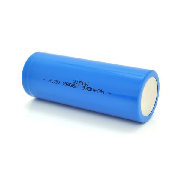 Литий-залізо-фосфатний акумулятор 26650 Lifepo4 Vipow IFR26650 FlatTop 3300mAh 3.2V Blue Q50/500 2000000310756YT фото