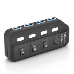 Хаб USB 3.0 4 порта з перемикачами підтримка до 2TB 5Gb/s кабель 0,6м Блістер 2000000086439YT фото