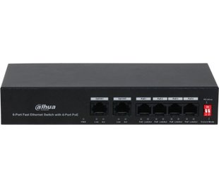 4-портовый РоЕ коммутатор 4xPOE 100Mб и 2x RJ45 100Mб DH-PFS3006-4ET-36 69749BEBF1B4 фото