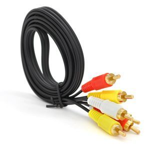 Кабель Audio-Video 3хRCA (тато) => 3хRCA (тато) GOLD connector CU круглий Black 1,5 м (Пакет) Q500 2000000008561YT фото