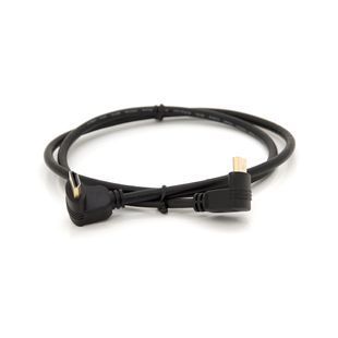 Кабель MerlionHDMI-HDMI 1.0m v1.4 OD-7.5mm круглий Black конектор Black 90&deg; кутовий/90&deg; кутовий 2000000187761YT фото