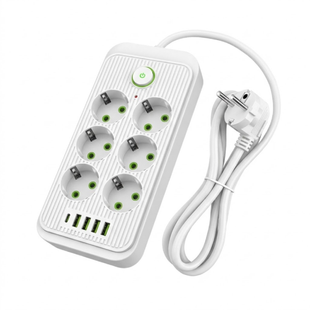 Мережевий фільтр-подовжувач QL-1075u 6 розеток 4-USB 1-Type-C білий 900000000029IMP фото