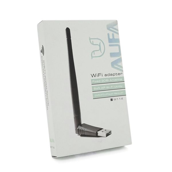 Беспроводной сетевой адаптер Wi-Fi-USB AUFA W114, 802.11bgn, 150Mbps, 2.4 GHz, WIN7/8/10/11/MAC/LINUX, Blister 753312154197 фото