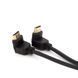 Кабель MerlionHDMI-HDMI 1.0m v1.4 OD-7.5mm круглий Black конектор Black 90&deg; кутовий/90&deg; кутовий 2000000187761YT фото 2