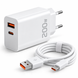 Мережевий зарядний пристрій 200W USB-A/Type-C з кабелем USB to Type-C eve1983 фото 2